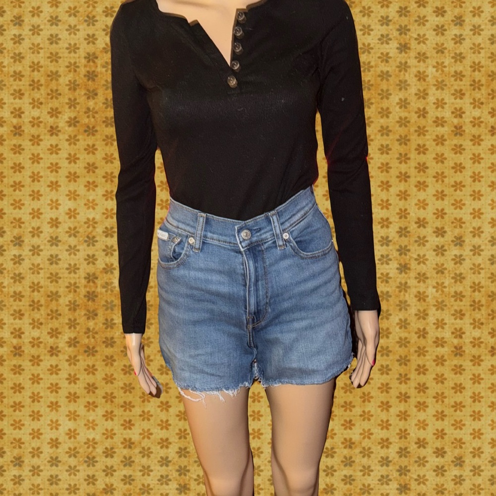 Calvin Klein Vintage High Waisted Blue Jean Shorts